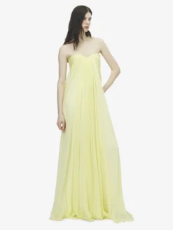 Abito bustier da sera da Donna in Giallo