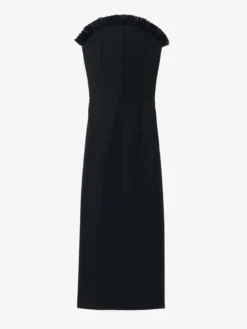 Abito da sera con finiture in crepon da Donna in Nero
