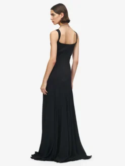 Abito da sera in satin da Donna in Nero