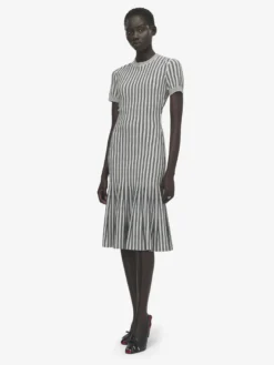 Abito in maglia a righe da Donna in Avorio/Navy