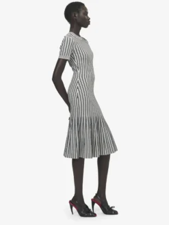 Abito in maglia a righe da Donna in Avorio/Navy