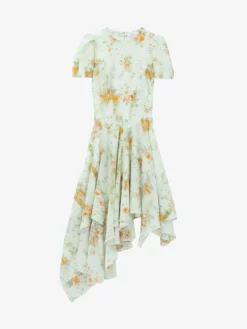 Abito in seta con stampa floreale da Donna in Pietra/Arancione chiaro