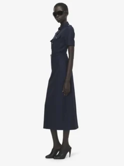 Abito midi in stile military da Donna in Indaco