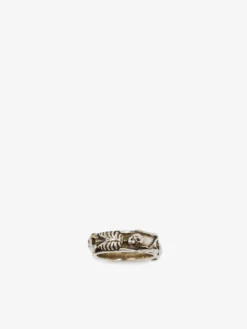 Anello Dancing Skeleton da Uomo in Finitura argento