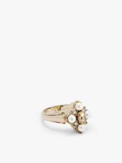 Anello Skull con cristalli da Donna in Finitura oro pallido