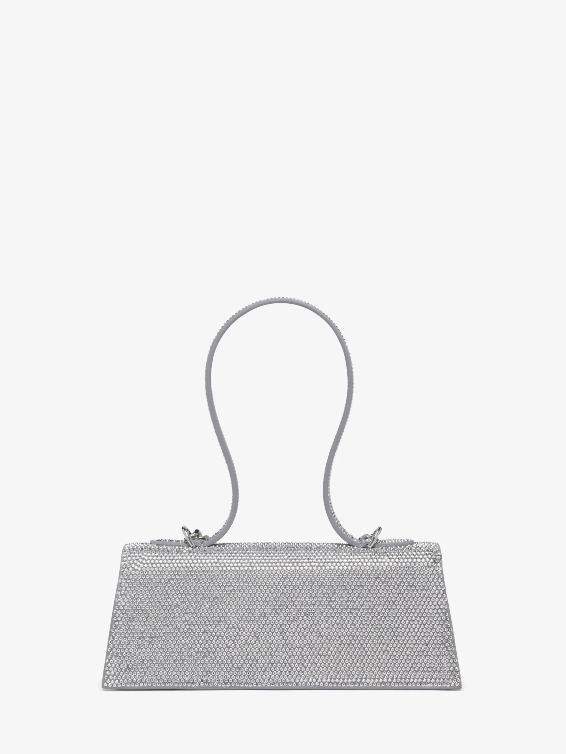 Borsa Jewelled con manico superiore da Donna in Finitura argento