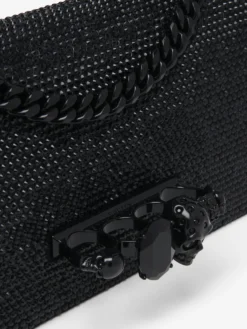 Borsa Jewelled con manico superiore da Donna in Nero