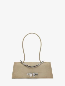 Borsa Jewelled con manico superiore da Donna in Marrone Chiaro