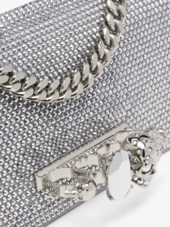 Borsa Jewelled Mini a spalla da Donna in Finitura argento