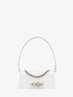 Borsa Jewelled Mini a spalla da Donna in Bianco