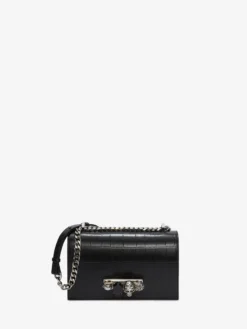 Borsa Jewelled Satchel da Donna in Nero/Argento