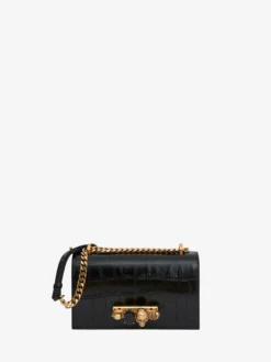 Borsa Jewelled Satchel da Donna in Nero/Oro