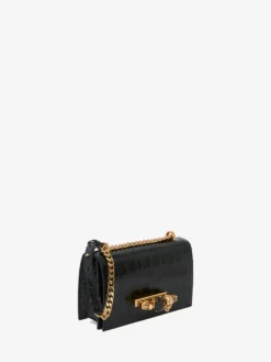 Borsa Jewelled Satchel da Donna in Nero/Oro