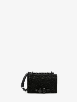 Borsa Jewelled Satchel Mini da Donna in Nero
