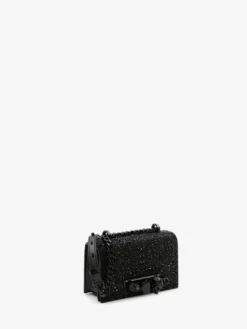 Borsa Jewelled Satchel Mini da Donna in Nero