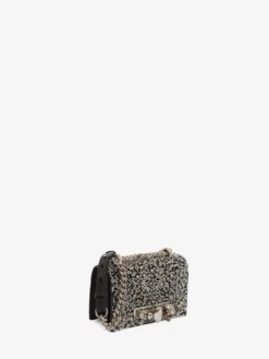 Borsa Jewelled Satchel Mini da Donna in Nero/Argento
