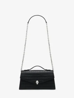 Borsa Skull con manico superiore da Donna in Nero