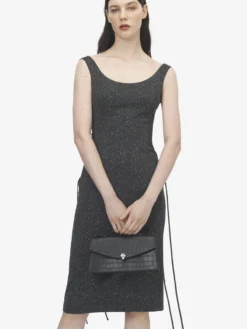 Borsa Skull con manico superiore da Donna in Nero