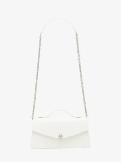 Borsa Skull con manico superiore da Donna in Bianco
