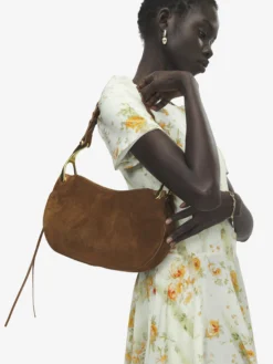 Borsa Wishbone a spalla da Donna in Marrone