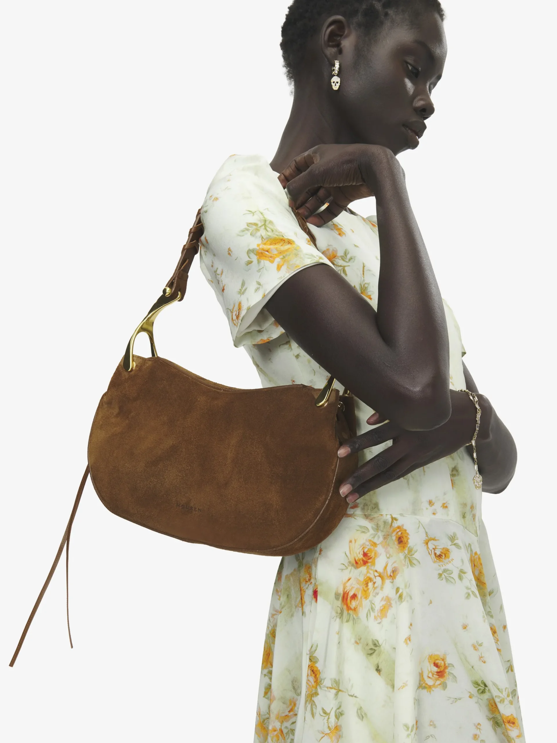 Borsa Wishbone a spalla da Donna in Marrone