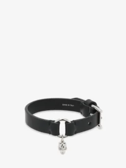 Bracciale Skull con anello da Uomo in Nero