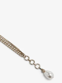 Bracciale Skull con cristalli da Donna in Finitura oro pallido