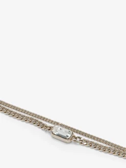 Bracciale Skull con cristalli da Donna in Finitura oro pallido