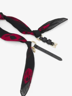 Bracciale Skull Scarf a doppio giro da Donna in Nero/Rosso