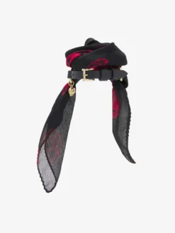 Bracciale Skull Scarf a doppio giro da Donna in Nero/Rosso