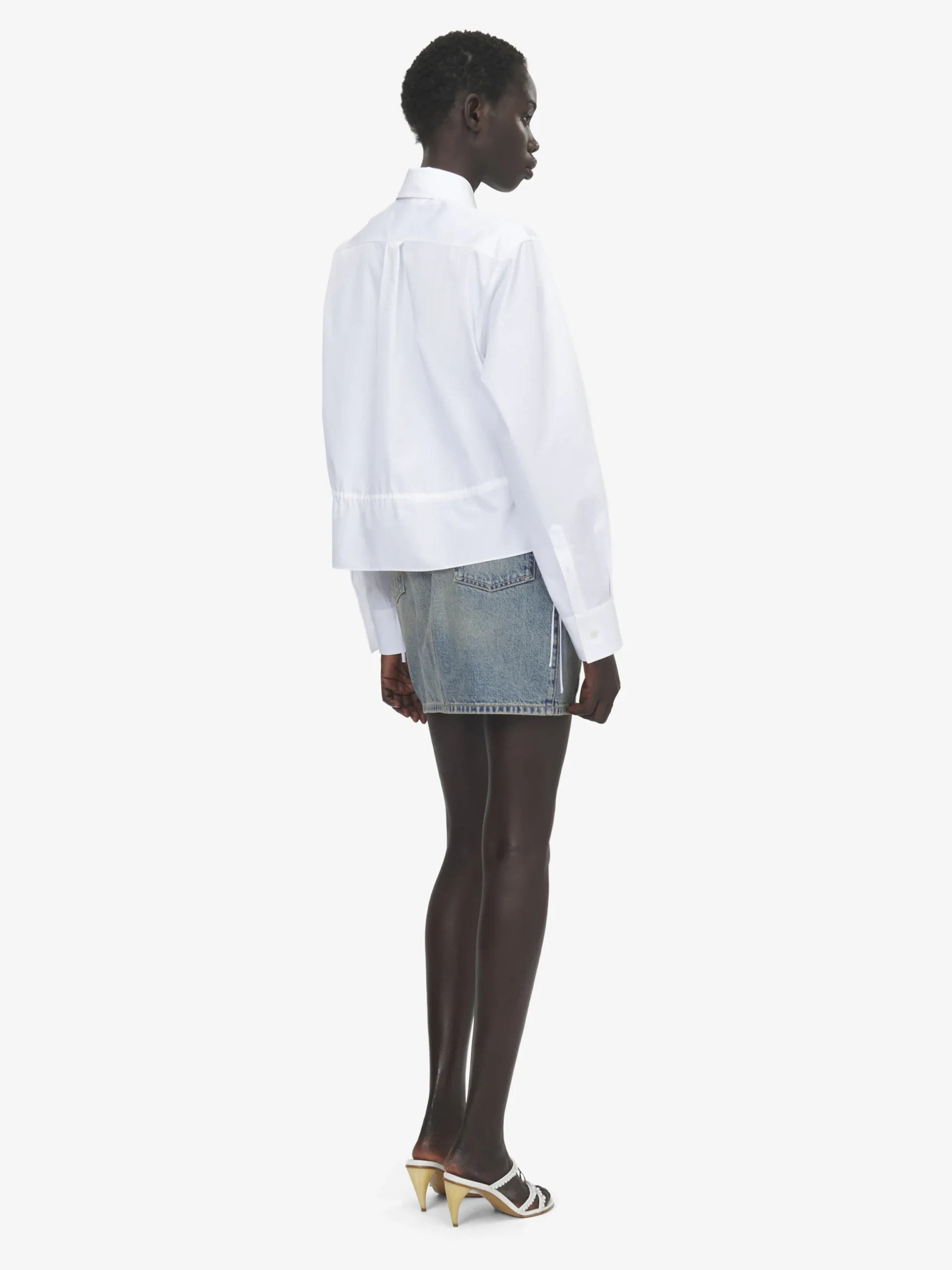 Camicia con coulisse da Donna in Bianco Ottico