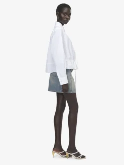 Camicia con coulisse da Donna in Bianco Ottico