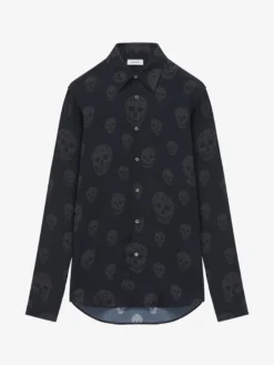 Camicia con stampa Skull da Uomo in Nero
