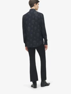 Camicia con stampa Skull da Uomo in Nero