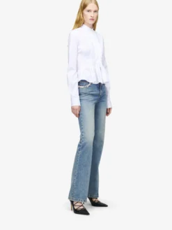 Camicia con volant da Donna in Bianco Ottico