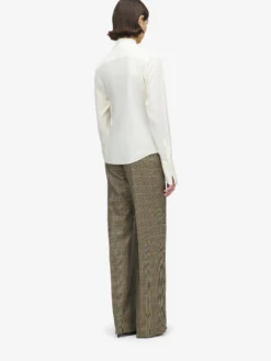 Camicia con volant da Donna in Crema