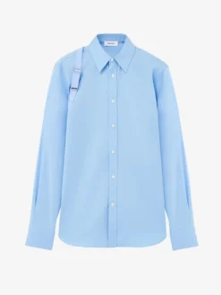 Camicia Harness con banda logata da Uomo in Blu