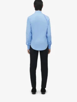 Camicia Harness con banda logata da Uomo in Blu