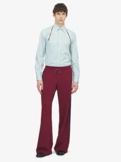 Camicia Harness con logo McQueen da Uomo in Bianco/Azzurro