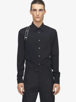Camicia Harness con logo McQueen da Uomo in Nero