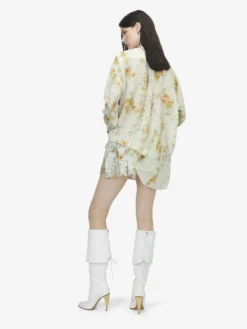 Camicia pyjama con stampa floreale da Donna in Pietra/Arancione chiaro