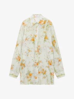 Camicia pyjama con stampa floreale da Donna in Pietra/Arancione chiaro