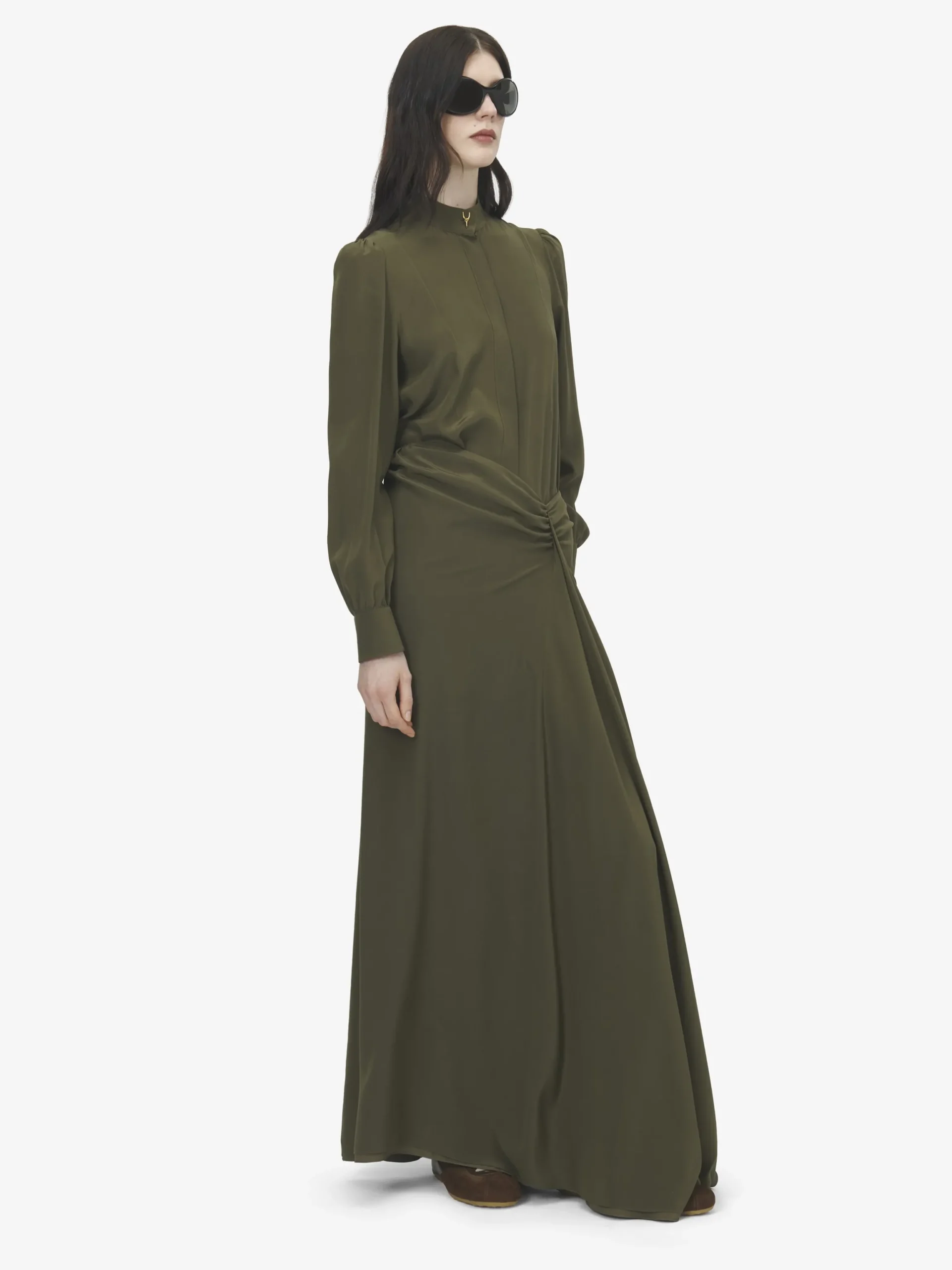 Camicia Wishbone in seta da Donna in Verde