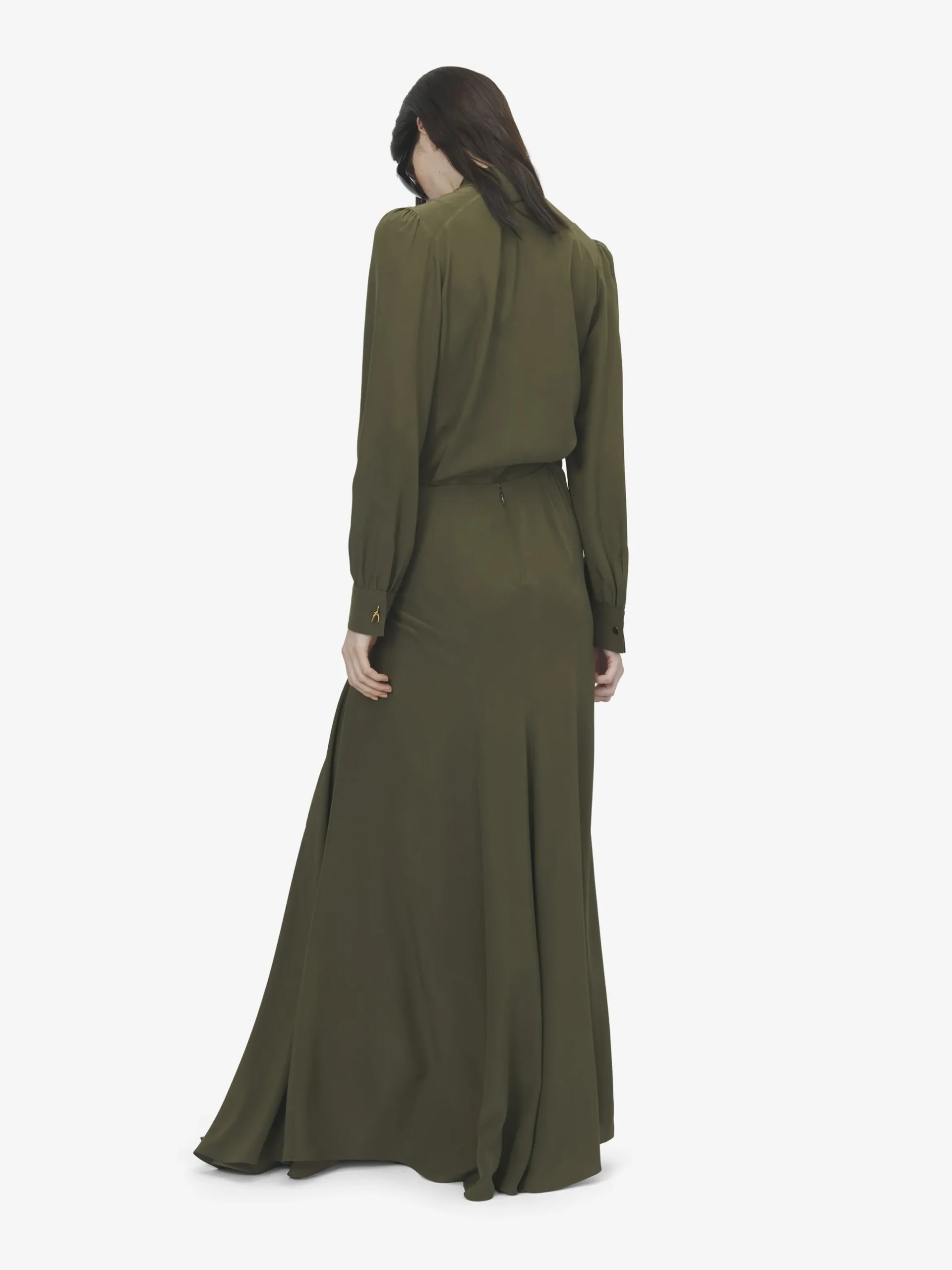 Camicia Wishbone in seta da Donna in Verde