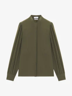 Camicia Wishbone in seta da Donna in Verde