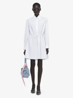 Chemisier con dettaglio annodato da Donna in Bianco Ottico