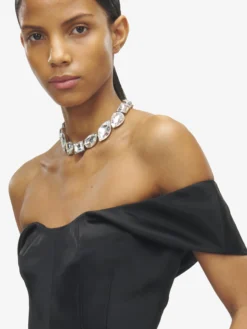Choker Cocktail da Donna in Finitura argento/Trasparente