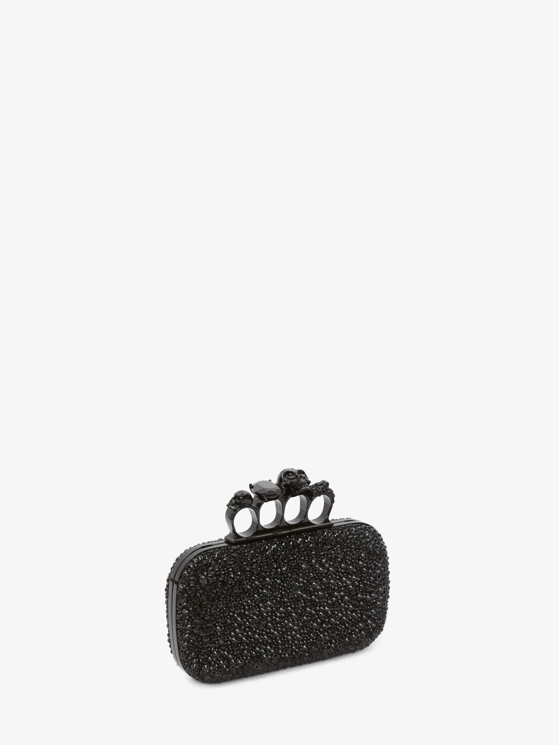 Clutch Knuckle con Catena da Donna in Nero