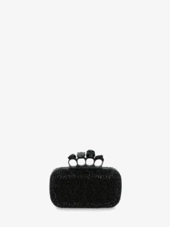 Clutch Knuckle con Catena da Donna in Nero