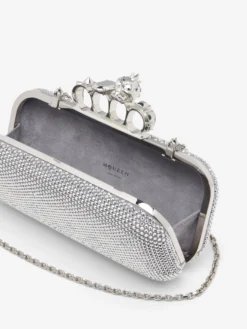 Clutch The Knuckle lunga da Donna in Finitura argento